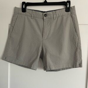 Grey Seersucker Club Monaco Shorts, Size 29